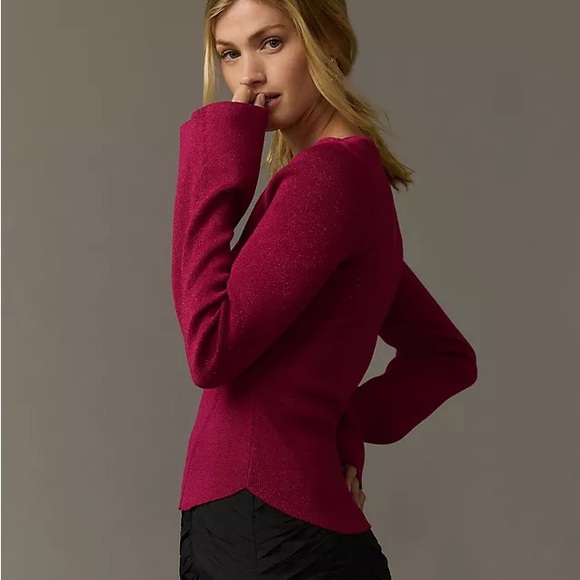 Anthropologie Maeve Square-Neck Bell-Sleeve Sweater - Picture 2 of 4